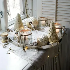 Weihnachtstischdeko|Windlichter, Kerzenständer & Laternen^LOBERON Kerzentablett Velarosas silber