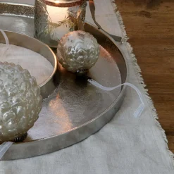 Weihnachtstischdeko|Windlichter, Kerzenständer & Laternen^LOBERON Kerzentablett Velarosas silber