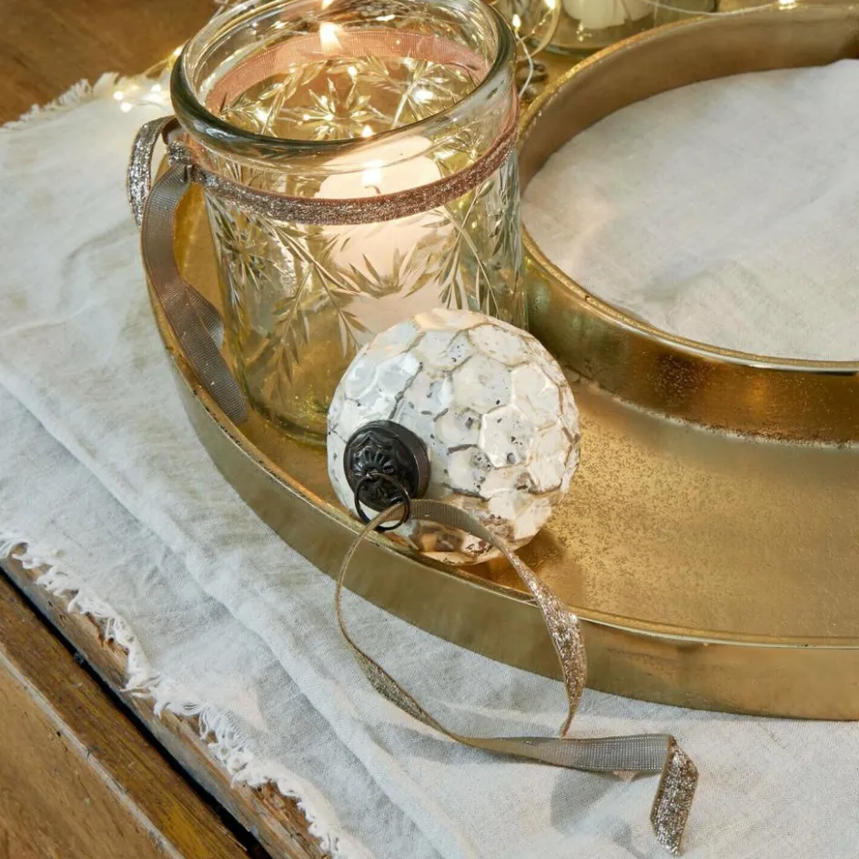 Weihnachtstischdeko|Windlichter, Kerzenständer & Laternen^LOBERON Kerzentablett Velarosas gold