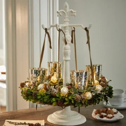 Adventskranz^LOBERON Kranzständer Antwan antikweiß