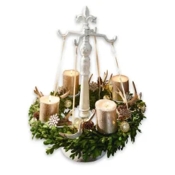 Adventskranz^LOBERON Kranzständer Antwan antikweiß