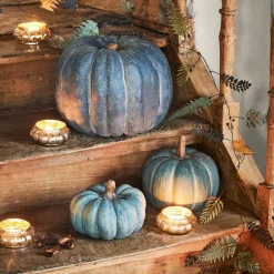 Dekoobjekte|Dekoration^LOBERON Kürbis 3er Set Pumpkin blau