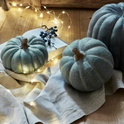 Dekoobjekte|Dekoration^LOBERON Kürbis 3er Set Pumpkin blau