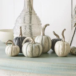 Dekoobjekte|Dekoration^LOBERON Kürbis 6er Set Yokane creme/grün/schwarz