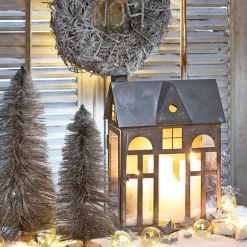 Laternen|Kerzenhalter^LOBERON Laterne Sweet Home antikgrau