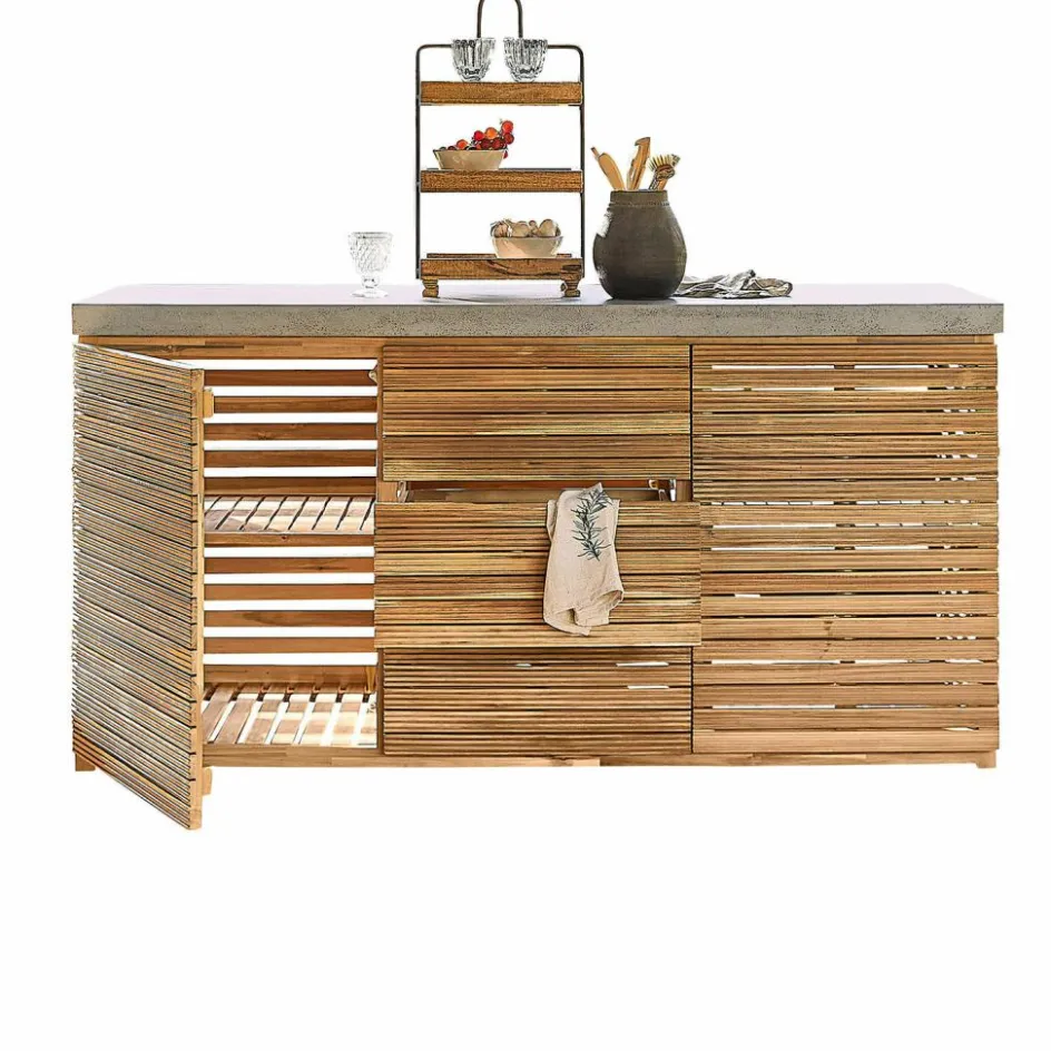 Küchenblöcke^LOBERON Outdoor-Küchenzeile FSC®-100% Venzone