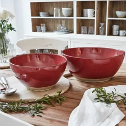 Geschirr|Geschirr^LOBERON Salatschüssel 2er Set Biarré rot