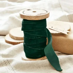 Geschenkverpackungen|Accessoires^LOBERON Samtband Andaris dunkelgrün