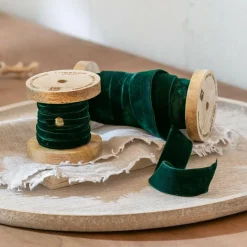 Geschenkverpackungen|Accessoires^LOBERON Samtband 2er Set Liandis dunkelgrün