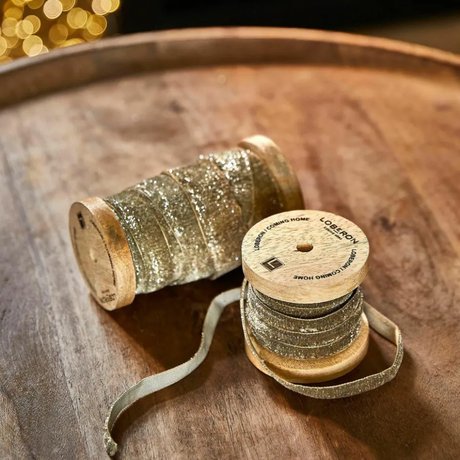 Geschenkverpackungen|Schreibwaren^LOBERON Samtband 2er Set Risorio hellgrün