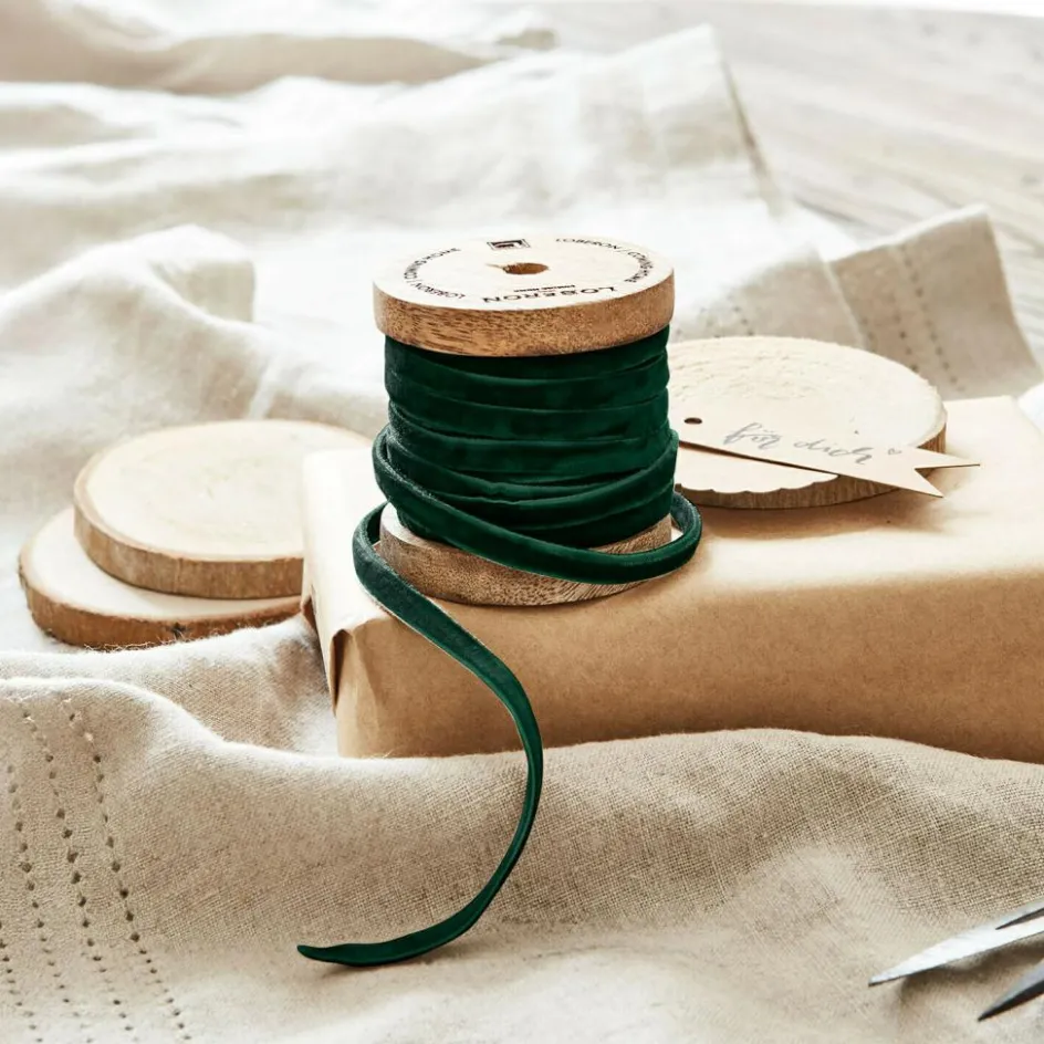 Geschenkverpackungen|Accessoires^LOBERON Samtband Olessa dunkelgrün