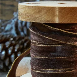 Geschenkverpackungen|Schreibwaren^LOBERON Samtband Sorima dunkelbraun/gold