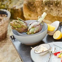 Geschirr|Geschirr^LOBERON Schüssel 2er Set Biarré grau