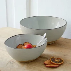 Geschirr|Geschirr^LOBERON Schüssel 2er Set Biarré grau