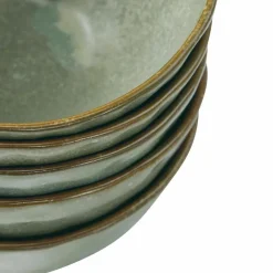 Geschirr|Geschirr^LOBERON Schüssel 6er Set Biarré türkis/braun