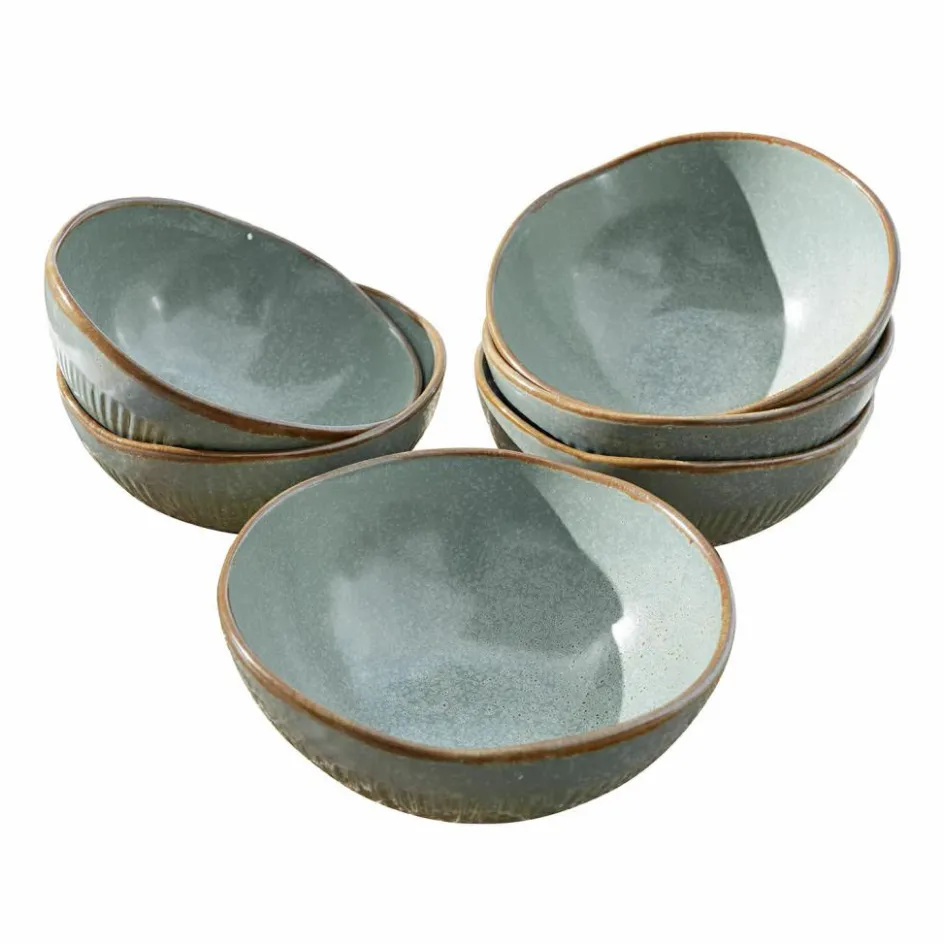 Geschirr|Geschirr^LOBERON Schüssel 6er Set Périers türkis/braun