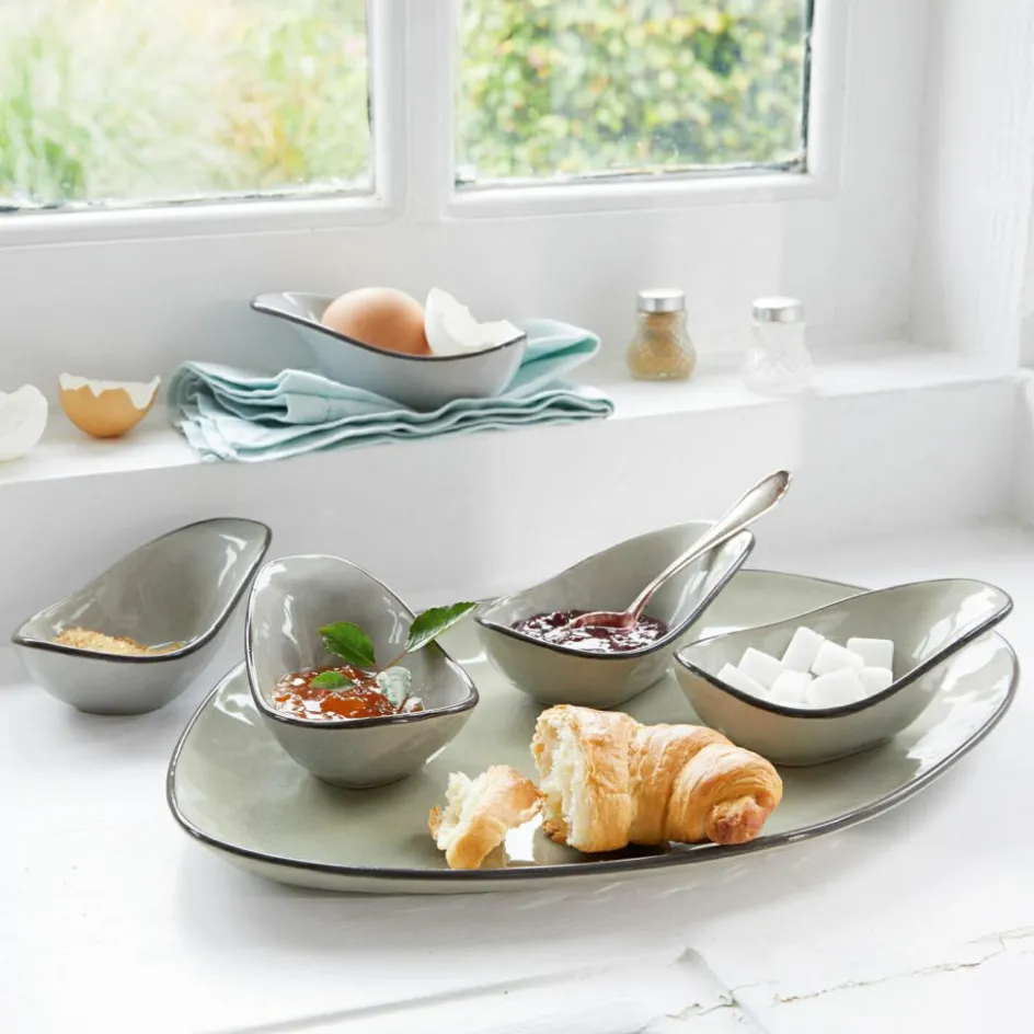 Geschirr|Geschirr^LOBERON Servierschälchen 6er Set Biarré grau