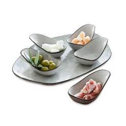 Geschirr|Geschirr^LOBERON Servierschälchen 6er Set Biarré grau