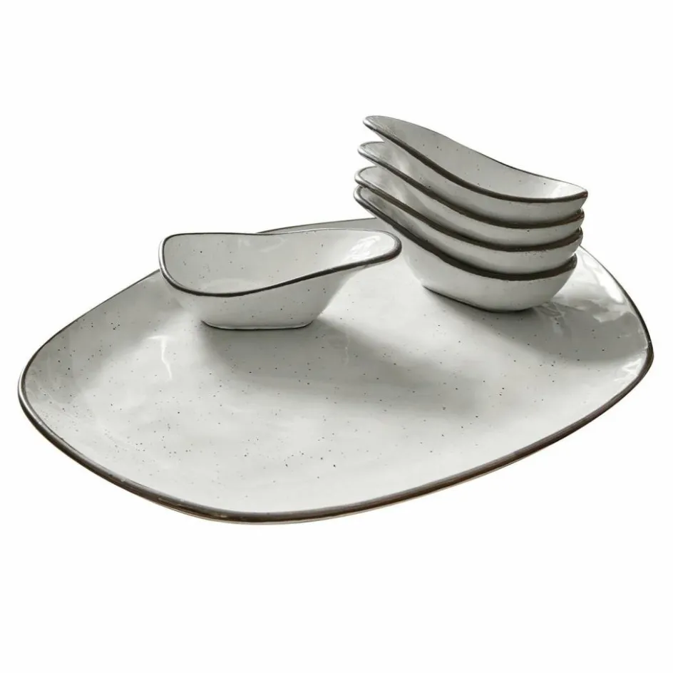 Geschirr|Geschirr^LOBERON Servierschälchen 6er Set Biarré grau