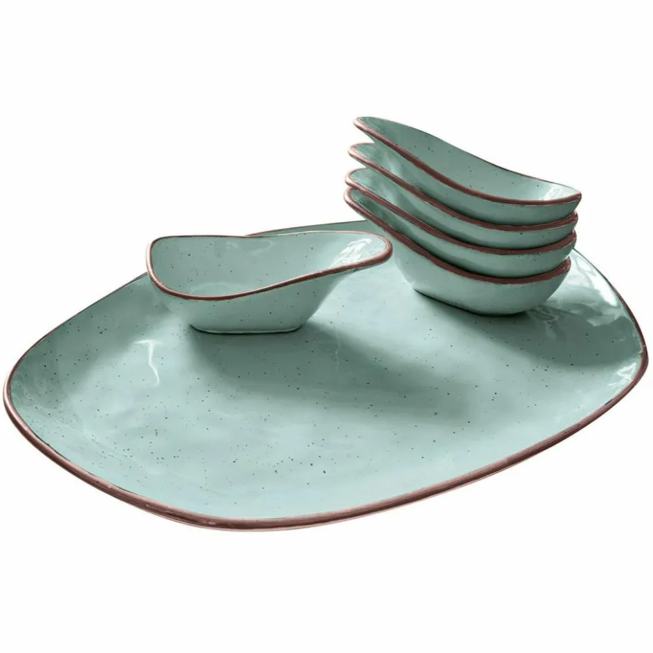 Geschirr|Geschirr^LOBERON Servierschälchen 6er Set Biarré türkis