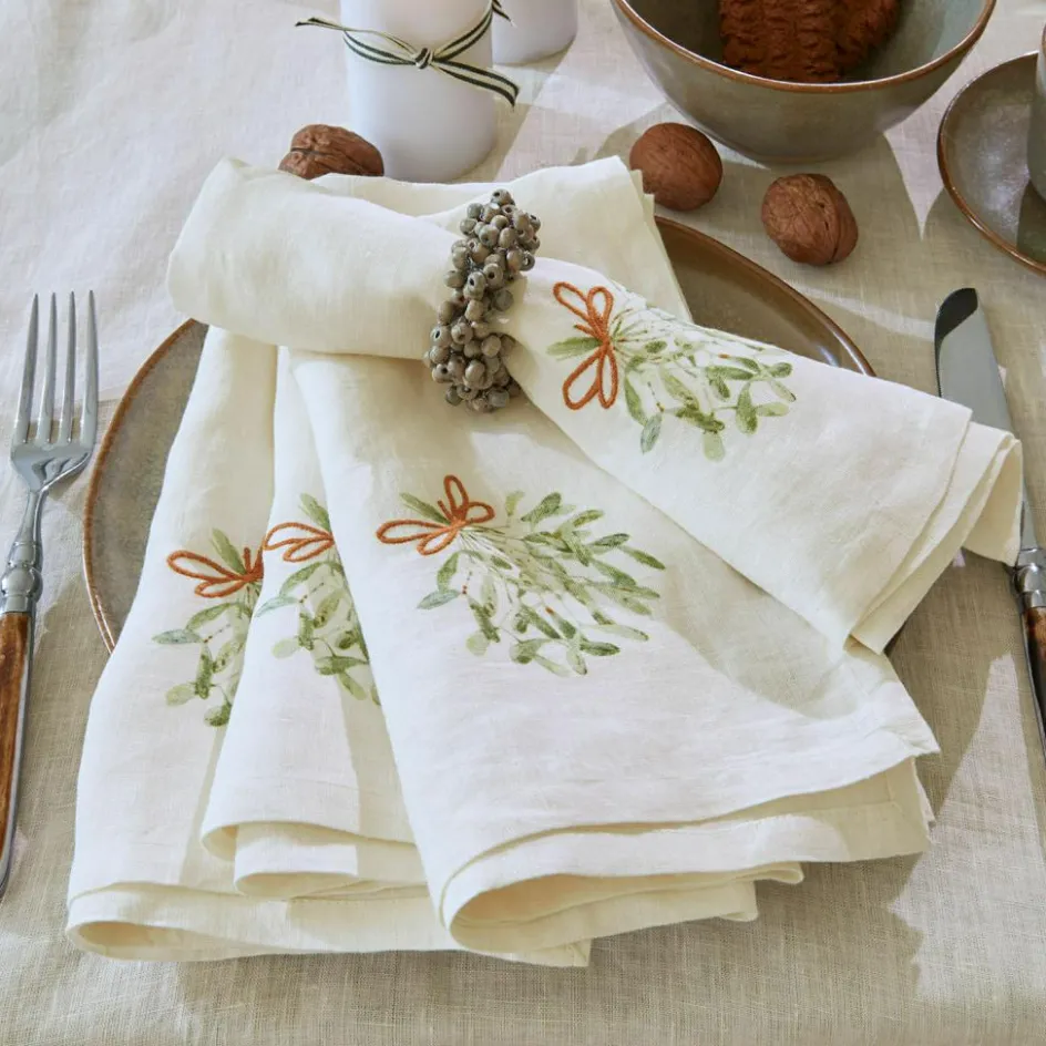 LOBERON Tischwäsche|Tischwäsche-Serviette 4er Set Mistletoe