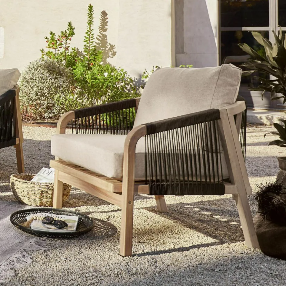 Sitzmöbel^LOBERON Sessel FSC®-100% Shreveport braun/beige