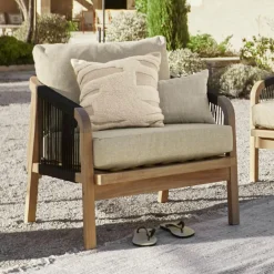 Sitzmöbel^LOBERON Sessel FSC®-100% Shreveport braun/beige