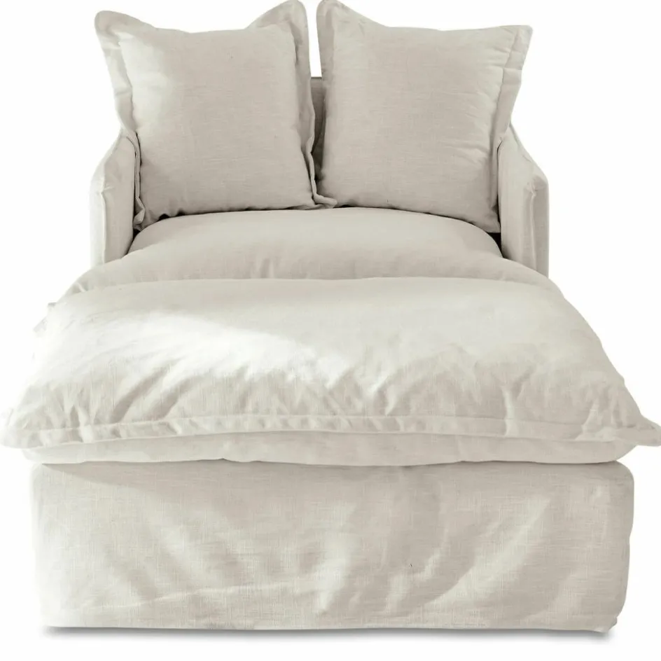 Sessel|Sessel^LOBERON Sessel mit Hocker Avignon creme