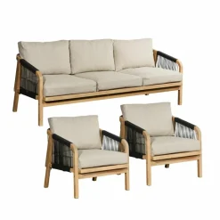 Sitzmöbel^LOBERON Sitzgruppe FSC®-100% Shreveport braun/beige