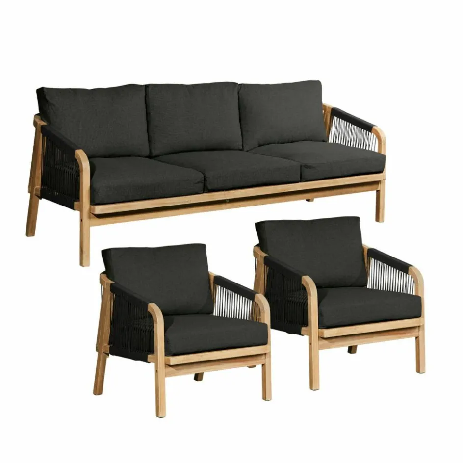 Sitzmöbel^LOBERON Sitzgruppe FSC®-100% Shreveport braun/anthrazit