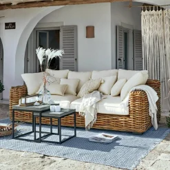 Sitzmöbel^LOBERON Sofa Rimini braun/creme