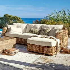 Sitzmöbel^LOBERON Sofa Villedieu creme/braun