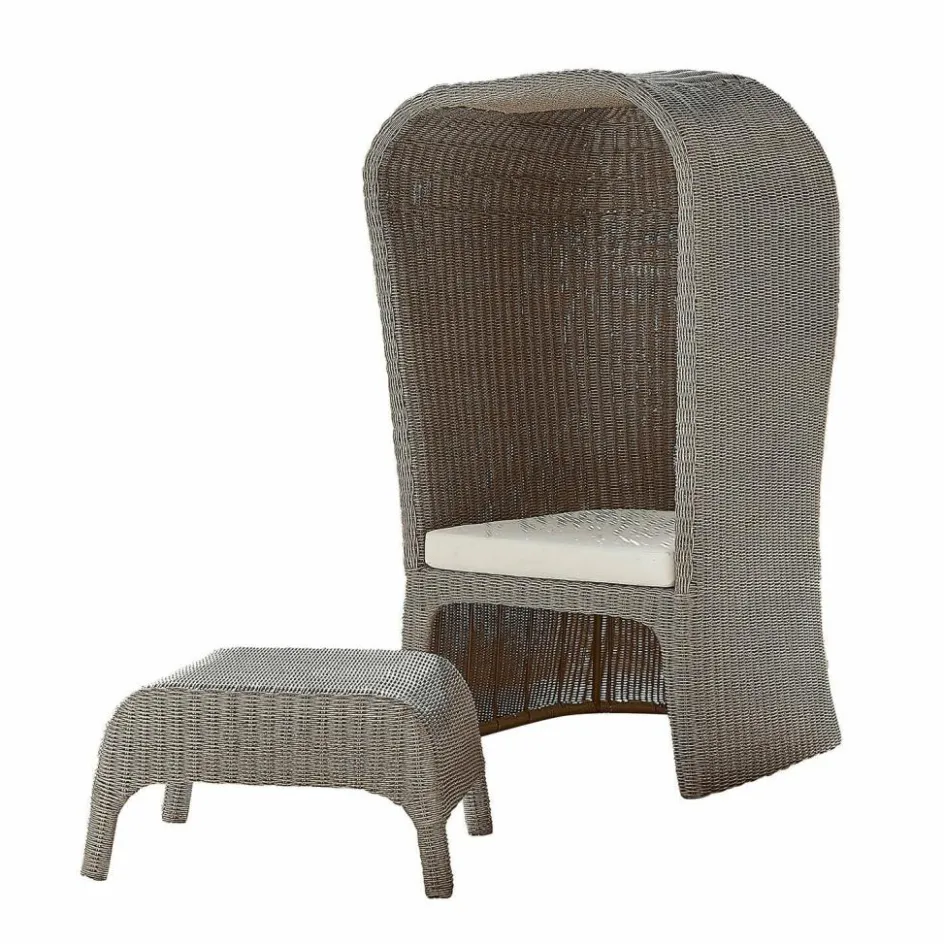 Sitzmöbel^LOBERON Strandkorb mit Hocker Sanivane