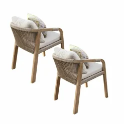 Sitzmöbel^LOBERON Stuhl 2er Set FSC®-100% Kennedy braun/creme