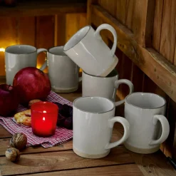 Geschirr|Geschirr^LOBERON Tasse 6er Set Biarré grau