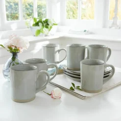Geschirr|Geschirr^LOBERON Tasse 6er Set Biarré grau