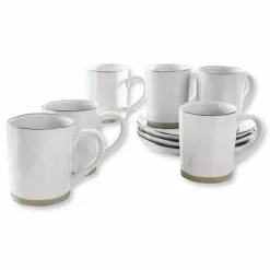 Geschirr|Geschirr^LOBERON Tasse 6er Set Biarré weiß