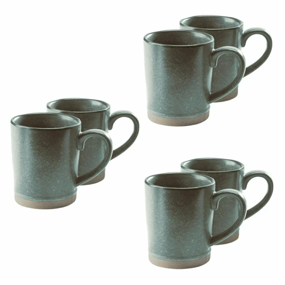 Geschirr|Geschirr^LOBERON Tasse 6er Set Biarré türkis/braun