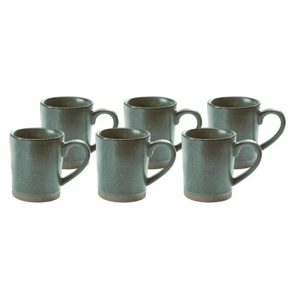 Geschirr|Geschirr^LOBERON Tasse 6er Set Biarré türkis/braun