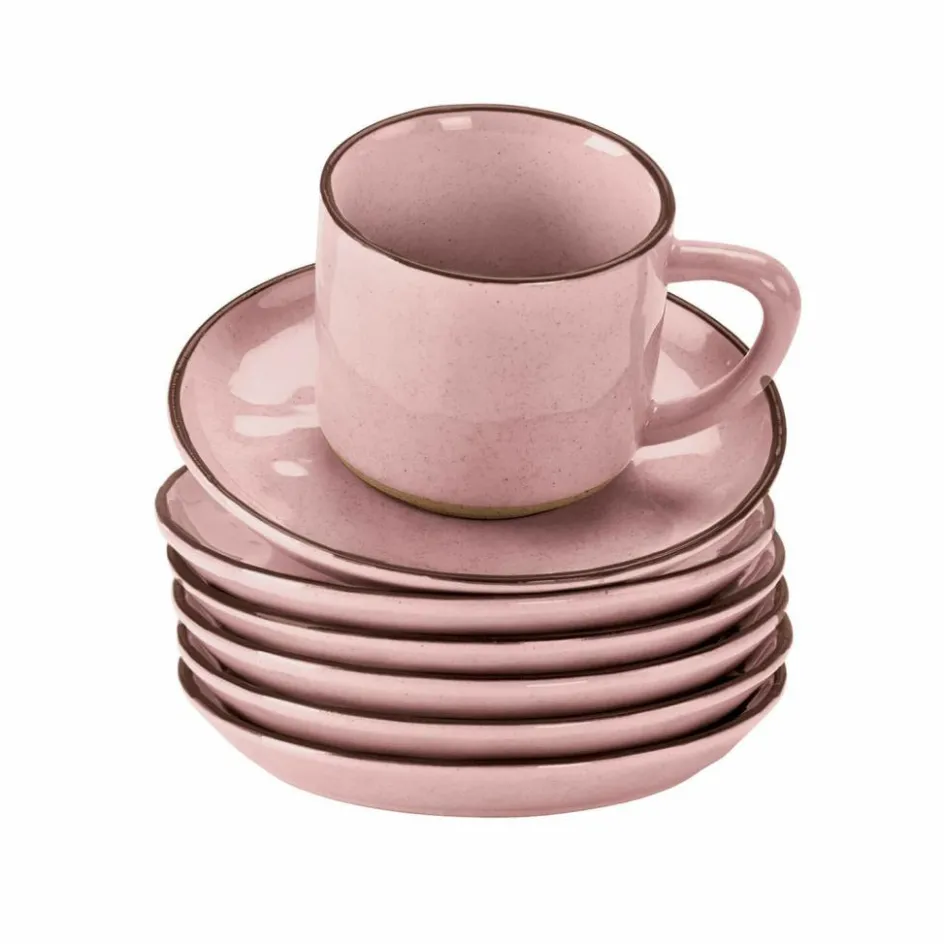 Geschirr|Geschirr^LOBERON Tasse mit Untertasse 6er Set Biarré rosa