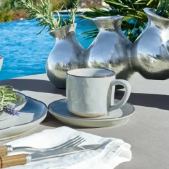 Geschirr|Geschirr^LOBERON Tasse mit Untertasse 6er Set Biarré grau