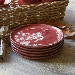 Geschirr|Geschirr^LOBERON Teller 6er Set Biarré rot