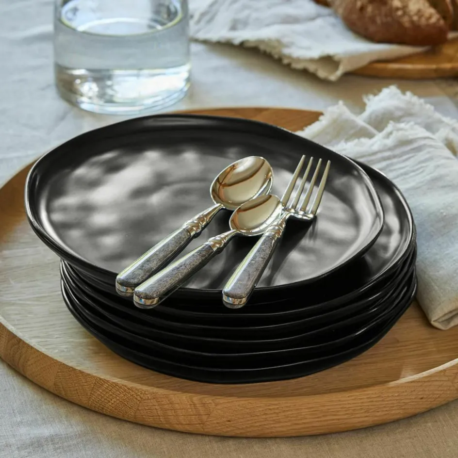 Geschirr|Geschirr^LOBERON Teller 6er Set Biarré schwarz