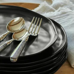 Geschirr|Geschirr^LOBERON Teller 6er Set Biarré schwarz