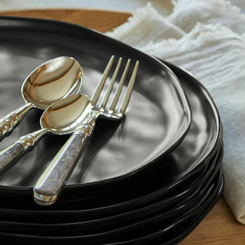 Geschirr|Geschirr^LOBERON Teller 6er Set Biarré schwarz