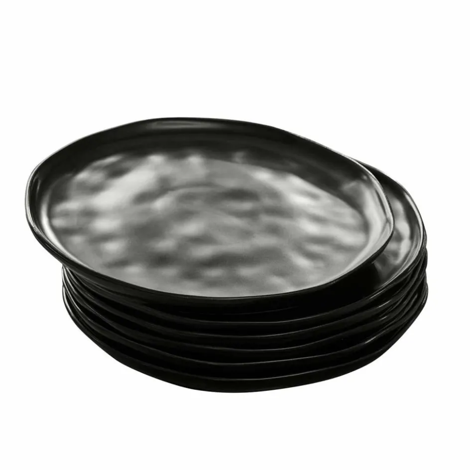 Geschirr|Geschirr^LOBERON Teller 6er Set Biarré schwarz