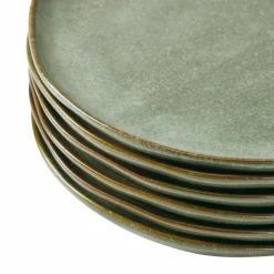 Geschirr|Geschirr^LOBERON Teller 6er Set Biarré türkis/braun