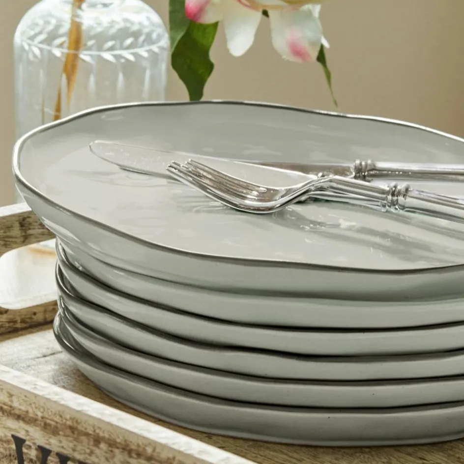 Geschirr|Geschirr^LOBERON Teller 6er Set Biarré grau