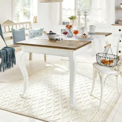 Esstische|Esstische^LOBERON Tisch Plaish antikweiß/braun