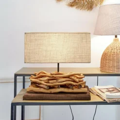 Tischlampen|Tischlampen^LOBERON Tischlampe Caribou leinen/braun